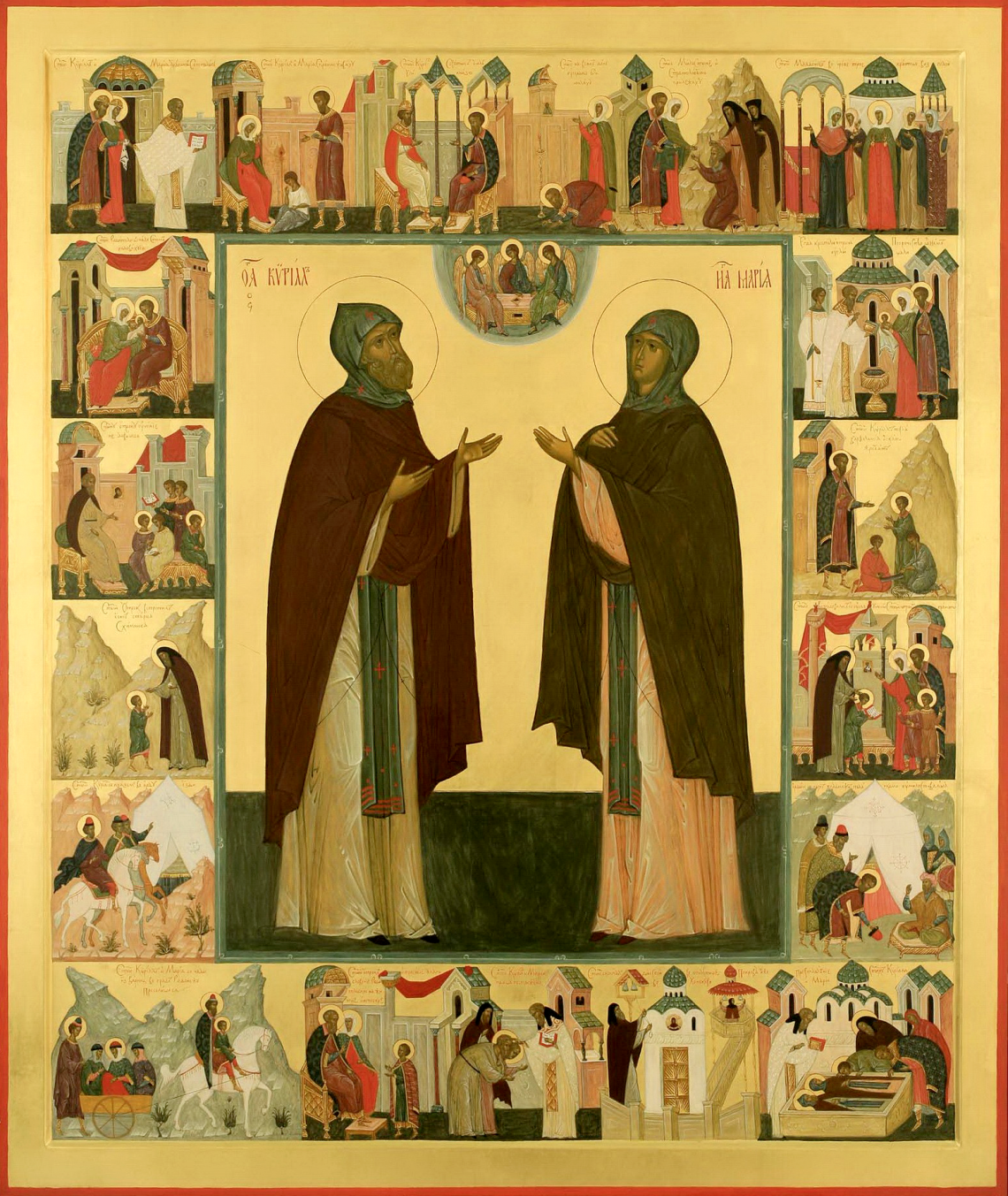 Молебен с акафистом перед иконой с мощами прпп. схимонаха Кирилла и схимонахини Марии, родителей прп. Сергия Радонежского.